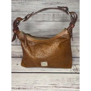 Dooney & Bourke Ostrich Leather Hobo Shoulder Bag GUC $348